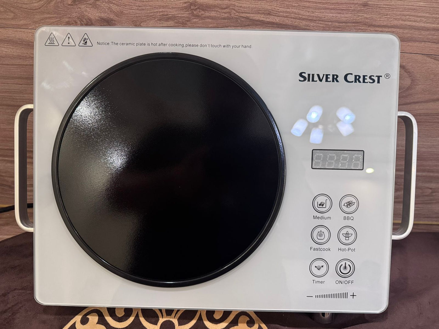 original pure silver crest 2400W Portable Induction Cooktop, electric burner with Timer, Electric Hot Plate with Touch Control Panel Adjustable Heating Power, Glass Infrared Cooktop for Cooking Portable